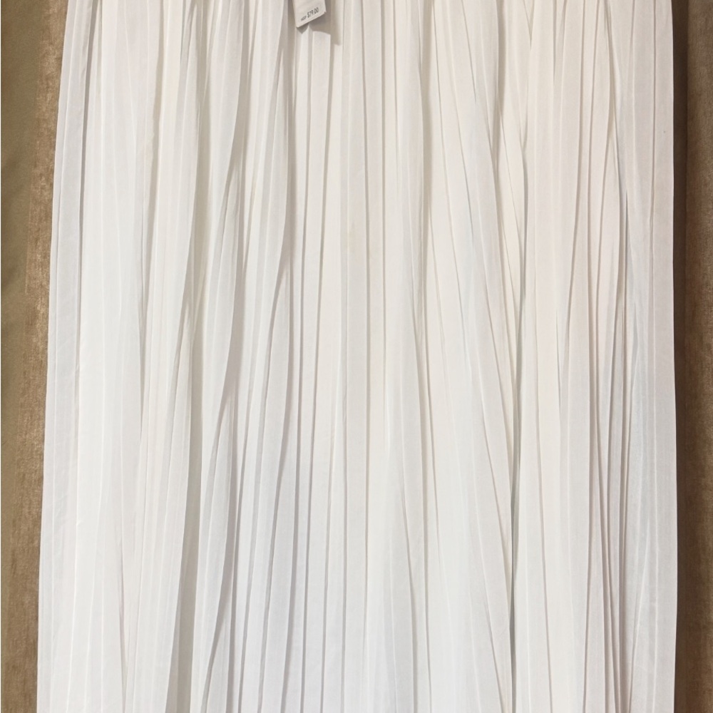 Kensie Cream Maxi Skirt with Pleats